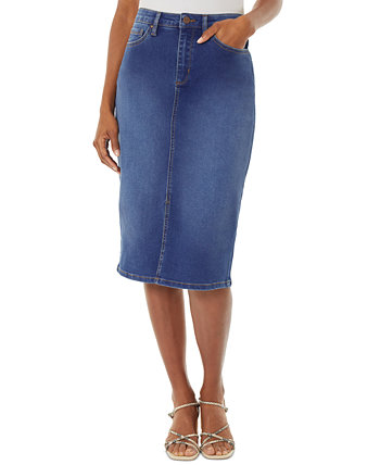 Женская джинсовая юбка-миди Lexington с разрезом спереди Jones New York
