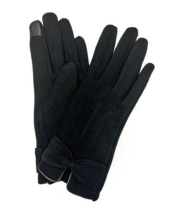 Женские трикотажные перчатки с бантом для сенсорного экрана и флисовой подкладкой Marcus Adler