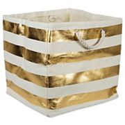 Striped Square Paper Storage Bin Contemporary Home Living