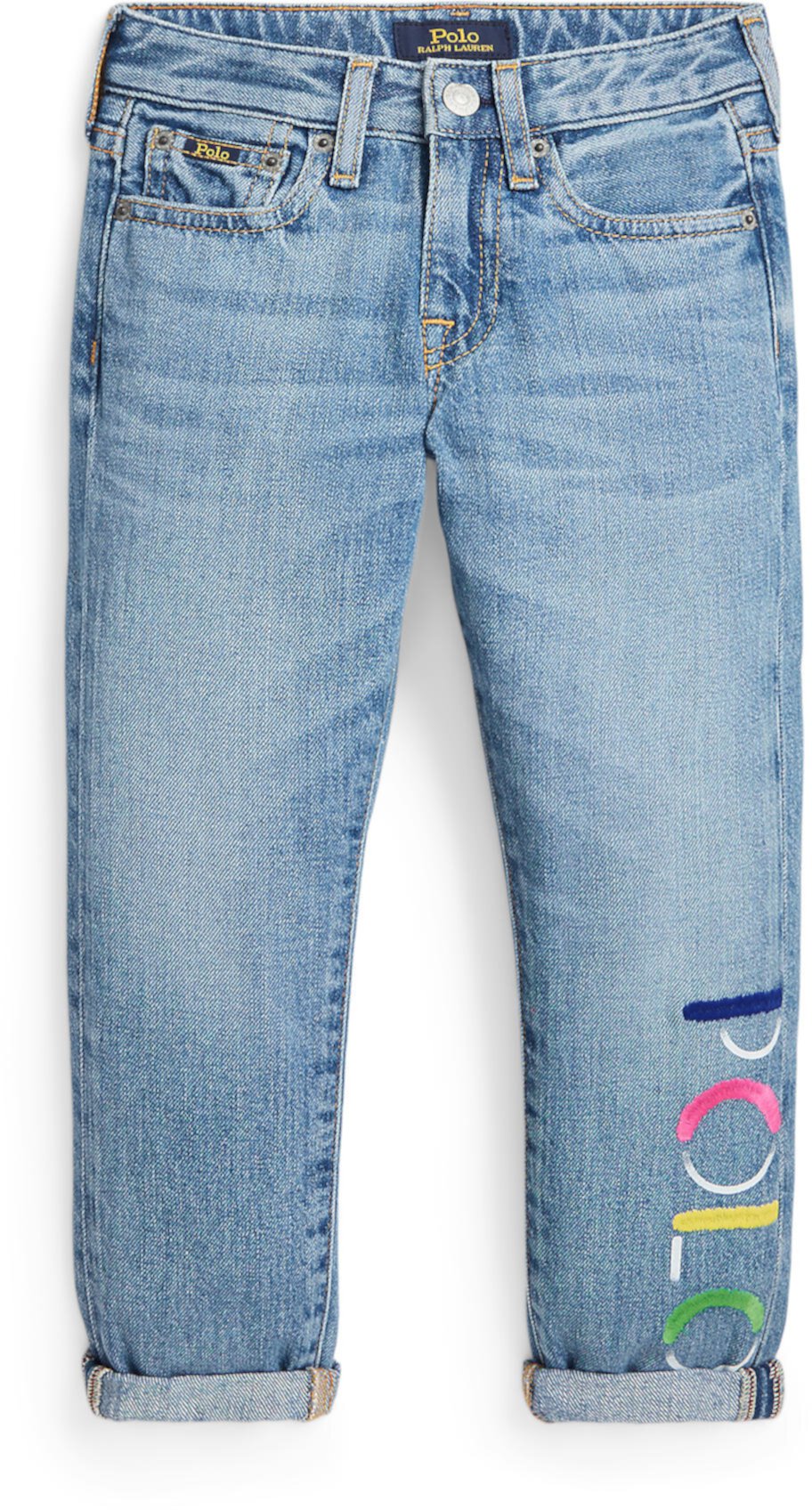 Хлопковые джинсы узкого кроя с логотипом (Little Kid) Polo Ralph Lauren