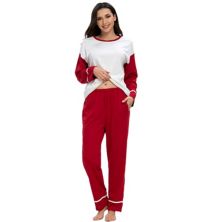 Women's Sleepwear Round Neck Nightwear with Pants Loungewear Pajama Set Cheibear
