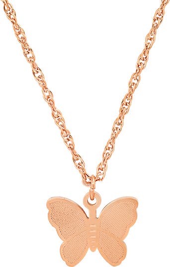 Ожерелье с кулоном в виде бабочки из нержавеющей стали с покрытием из 18-каратного золота HMY Jewelry