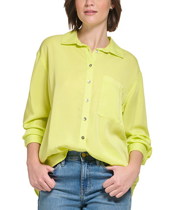 Женская рубашка бойфренда с пуговицами спереди Calvin Klein