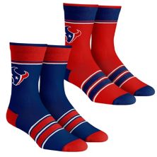 Молодежные носки Rock Em Socks Houston Texans Multi-Stripe 2-Pack Team Crew Socks Set Unbranded