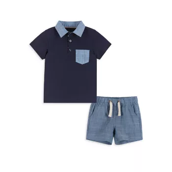 Baby Boy's 2-Piece Polo Shirt &amp; Shorts Set Andy & Evan