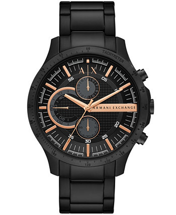 Мужские часы Hampton Chronograph с браслетом из нержавеющей стали с черным покрытием 46 мм Armani