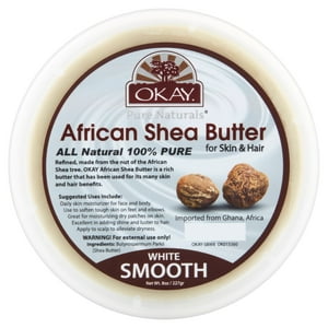 OKAY Pure Naturals African Shea Body Butter Jar White - 7.5oz for Rich Moisture and Skin Nourishment Okay