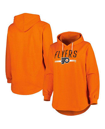 Women's Heather Orange Philadelphia Flyers Plus Size Fleece Pullover Hoodie Profile