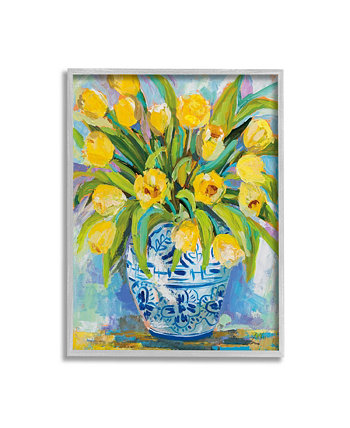 Выразительная картина с тюльпанами в рамке с жикле, 24 x 1,5 x 30 дюймов Stupell Industries