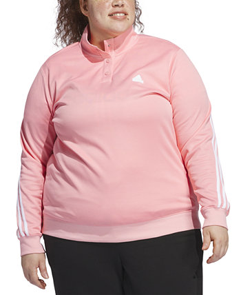 Женская Ветровка Adidas Plus Size 3-Stripes Snap-Collar Track Top Adidas