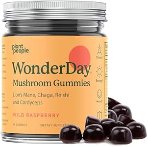 Plant People WonderDay Mushroom Gummies (Жевательные конфеты) Daily Multi Support for Whole Body Balance, Mood, De-Stress, Energy, Immune and Gut Health, Vegan, Non-GMO, Eco-Friendly Jar (60 Count) Plant People