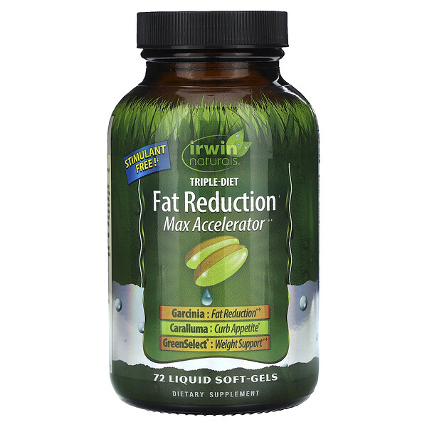 Triple-Diet Fat Reduction Max Accelerator, 72 мягких желатиновых капсул с жидкостью Irwin Naturals