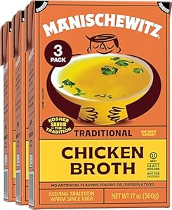 Manischewitz Chicken Broth 17oz (3 Pack), Rich Flavor | Kettle Cooked & Slowly Simmered | Certified Kosher Manischewitz