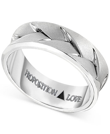 Мужское плетеное обручальное кольцо из 14-каратного белого золота Proposition Love