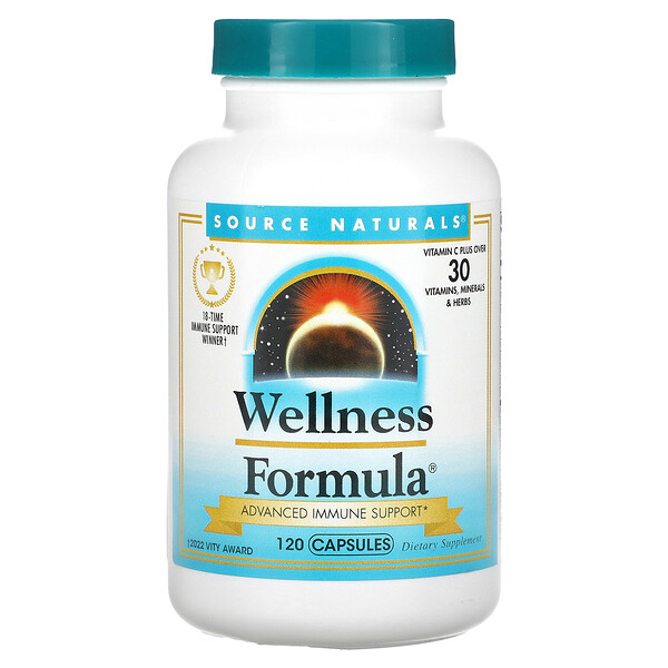 Wellness Formula, Усиленная Поддержка Иммунитета - 120 капсул - Source Naturals Source Naturals