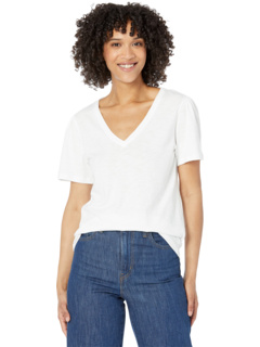 Short Sleeve Rib Trim V-Neck Lilla P