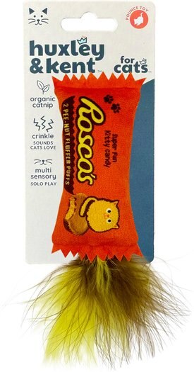 Huxley & Kent Cat Roscos Fluffer Puffs Cat Toy, Orange Huxley & Kent