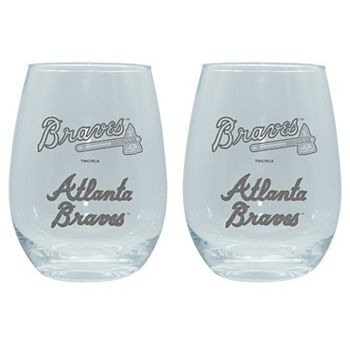 The Memory Company Atlanta Braves 2-Pack 15oz. Stemless Wine Glass Set The Memory Company