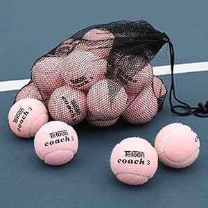 Teloon Pressure Training Tennis Balls-12 or 18 Count-Mesh Carry Bag，4 Colors Available，Pressureless Training Exercise Tennis Balls for Beginners. Teloon