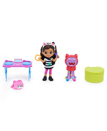 Кукольный домик DreamWorks Gabby, набор Kitty Karaoke с 2 игрушечными фигурками, 2 аксессуарами, доставкой и предметами мебели Gabby's Dollhouse