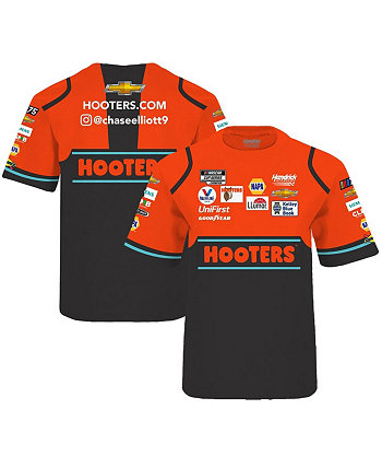 Оранжево-черная сублимированная футболка Big Boys Chase Elliott Uniform Hendrick Motorsports Team Collection
