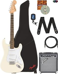 Fender Squier Affinity Stratocaster FMT HSS - Black Burst Bundle with Frontman 10G Amplifier, Gig Bag, Tuner, Instrument Cable, Strap, Picks, and Austin Bazaar Instructional DVD Fender