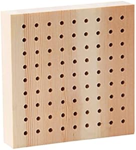 Teensery 1 Pack Square Wooden Base Stand with 81 Holes Wood Holder for Clay Crafts Drying DIY Art and Craft Projects Action Figures Display Teensery