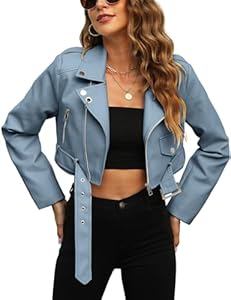 Женская Кожаная Куртка Bellivera Cropped Faux Leather Bomber Bellivera