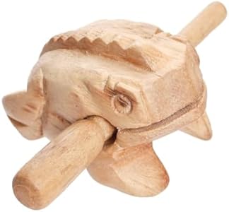 Guiros Percussion Instruments Wooden Frog, Wooden Frog Musical Instrument Home Decor Handcrafted Decoration Wooden Frog 2.3-2.75 Inch (Brown Color) DUONGJAIS BRAND