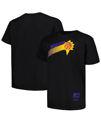 Мужская черная рваная футболка с логотипом Phoenix Suns Big and Tall Hardwood Classics в винтажном стиле Mitchell & Ness