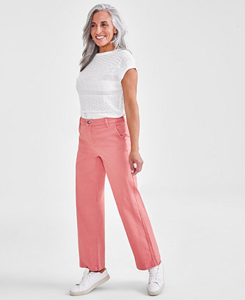Джинсы Petite с высокой посадкой и широкими штанинами, созданные для Macy's Style & Co