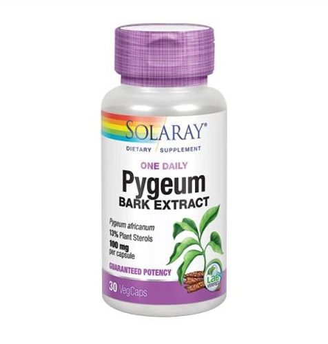 Экстракт коры Pygeum Solaray One Daily — 100 мг — 30 растительных капсул Solaray