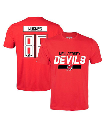 Мужская красная футболка Jack Hughes New Jersey Devils Richmond с именем и номером игрока LevelWear