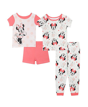 Пижамы с короткими рукавами для девочек, комплект из 4 предметов Minnie Mouse