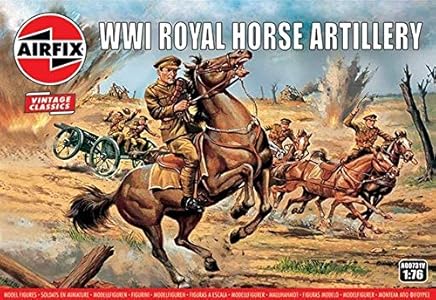 Airfix Vintage Classics WWI Royal Horse Artillery 1:76 Military Plastic Model Figures A00731V, Multicolor Airfix