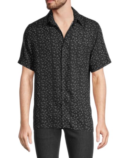 Рубашка из смесового шелка с абстрактным принтом Toscano