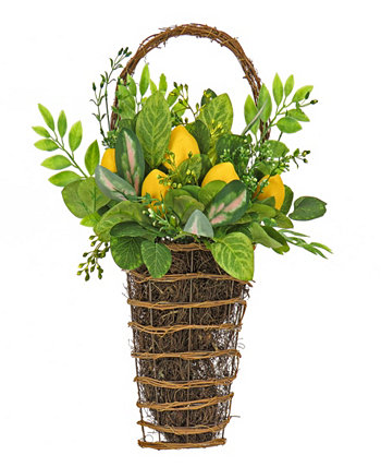 21 Leafy Greens and Lemons Wall Basket National Tree Company