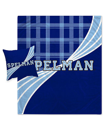Легкий комбинированный комплект одеяла и подушек в клетку Spelman College Jaguars Plaid Wave Pegasus Home Fashions