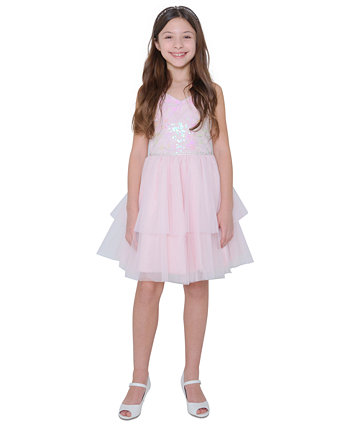 Платье-юбка без рукавов с пайетками и многоуровневой сеткой для больших девочек Rare Editions