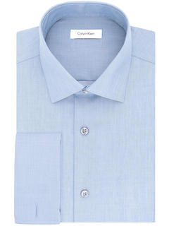 Приталенная классическая рубашка с французскими манжетами без железа Calvin Klein