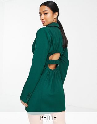 Зеленое платье-блейзер с рюшами на спине 4th & Reckless Petite 4th & Reckless Petite