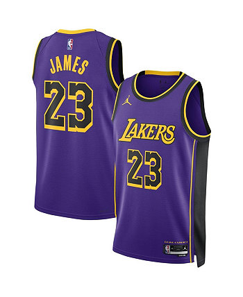 Мужская и женская футболка LeBron James Purple Los Angeles Lakers Swingman — Statement Edition Jordan
