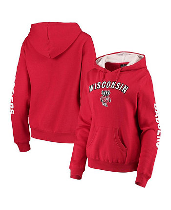 Женский пуловер с капюшоном Red Wisconsin Badgers Loud and Proud Colosseum