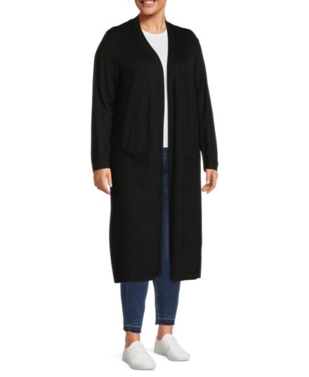 Плюс пальто с длинным рукавом T Tahari, Plus Size