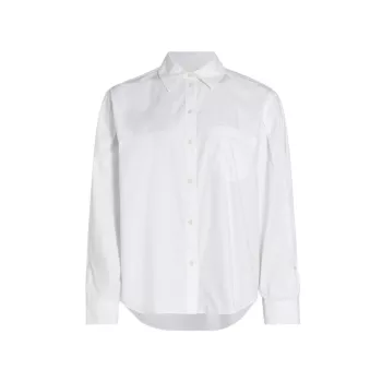 Хлопковая рубашка свободного кроя с высоким и низким вырезом DEREK LAM