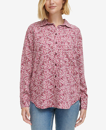 Женская рубашка в стиле пуантилизм на пуговицах спереди Calvin Klein