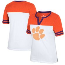 Женская футболка Colosseum белого/оранжевого цвета с вырезом Clemson Tigers Frost Yourself Colosseum
