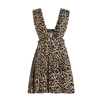 Плиссированное платье-фартук с леопардовым принтом Batsheva