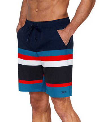 Мужские плавательные шорты для волейбола 9 дюймов в полоску Reebok