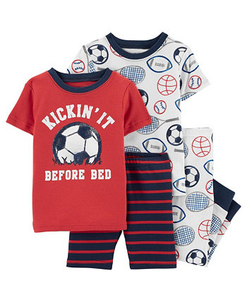 Комплект из футболки, шорт и пижамы для малышей из 4 предметов Breakfast Snug Fit Carter's